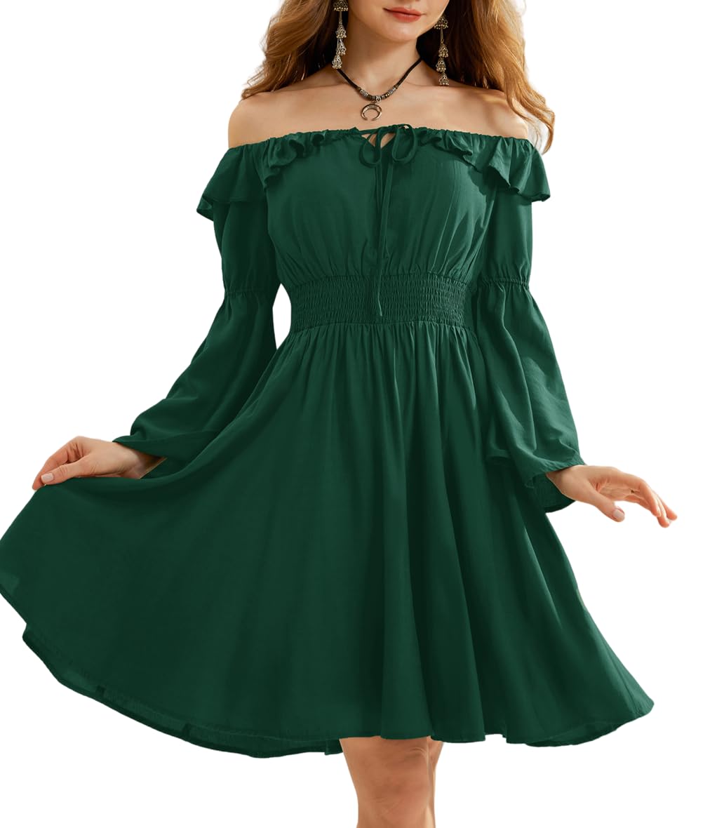 Scarlet Darkness Renaissance Dress Elastic Waist Long Sleeve 2024 Fall Mini Dress for Women Party Events