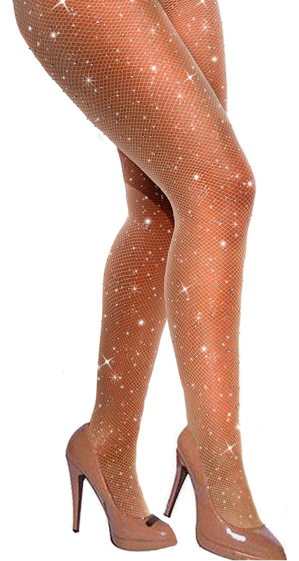 VEBZIN Sexy Sparkly Fishnets Stockings for Women High Waist Rhinestone Pantyhose Party Events  
VEBZIN Sparkly Fishnet T