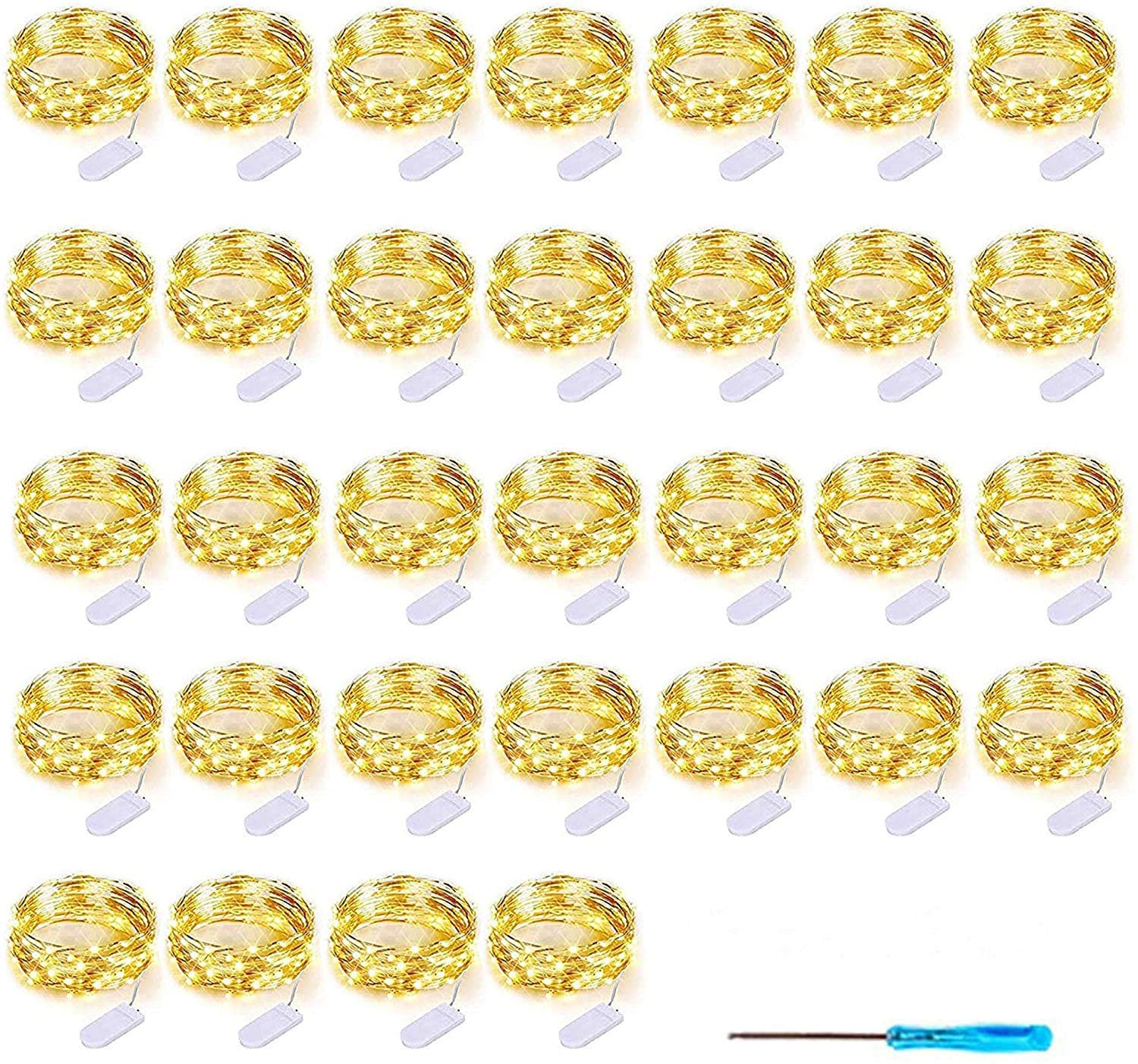 32 Pcs Warm White Battery Operated String Lights for DIY Crafts
| Waterproof Copper Wire Mini Firefly Starry Moon Light