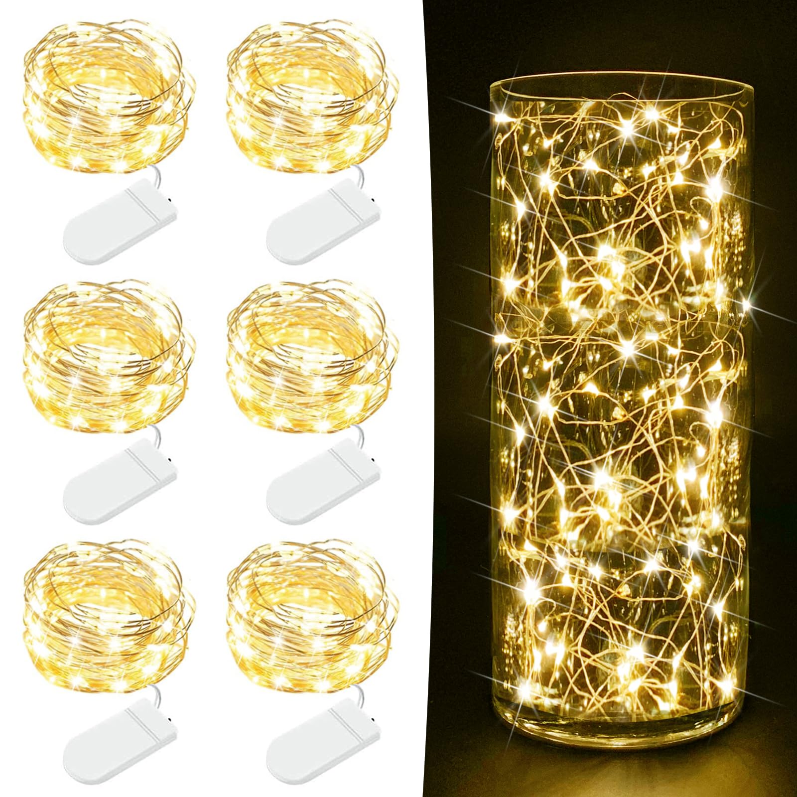 7ft 20 LED Twinkle Lights Copper Wire Mini String Lights for DIY Crafts Christmas Wedding Party Centerpiece Table Decor