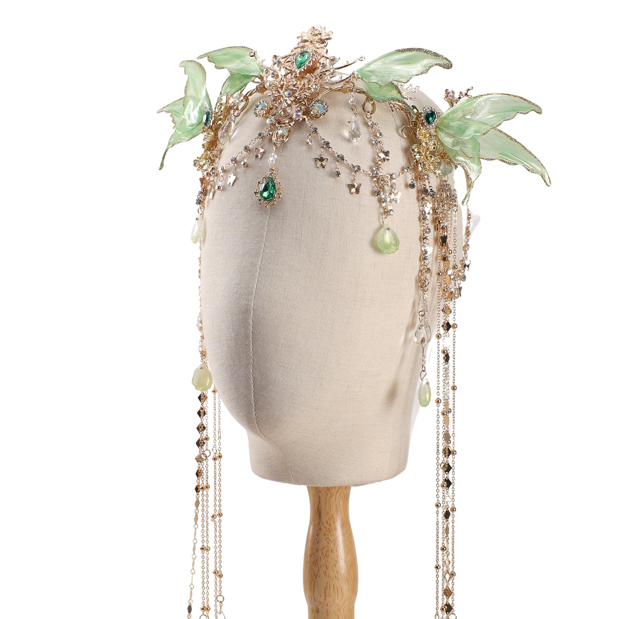 FRESHME Renfaire Butterfly Fairy Elf Crown for Women Adult Halloween Fantasy Cosplay Accessories